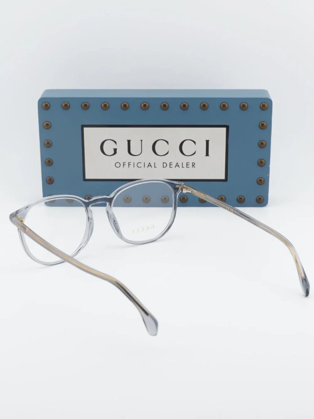 Gucci GG0551O 017 Square Eyeglasses 55mm - Shiny Blue